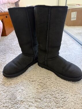 UGG Women’s Classic Tall Black Shearling Boots